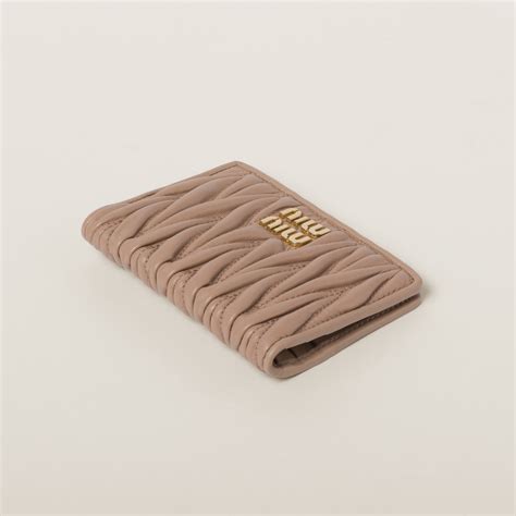 MIU MIU Nappa Matelasse Card Holder Cammeo 